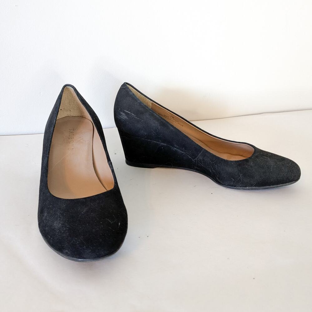 Talbots suede wedges in black, size 7